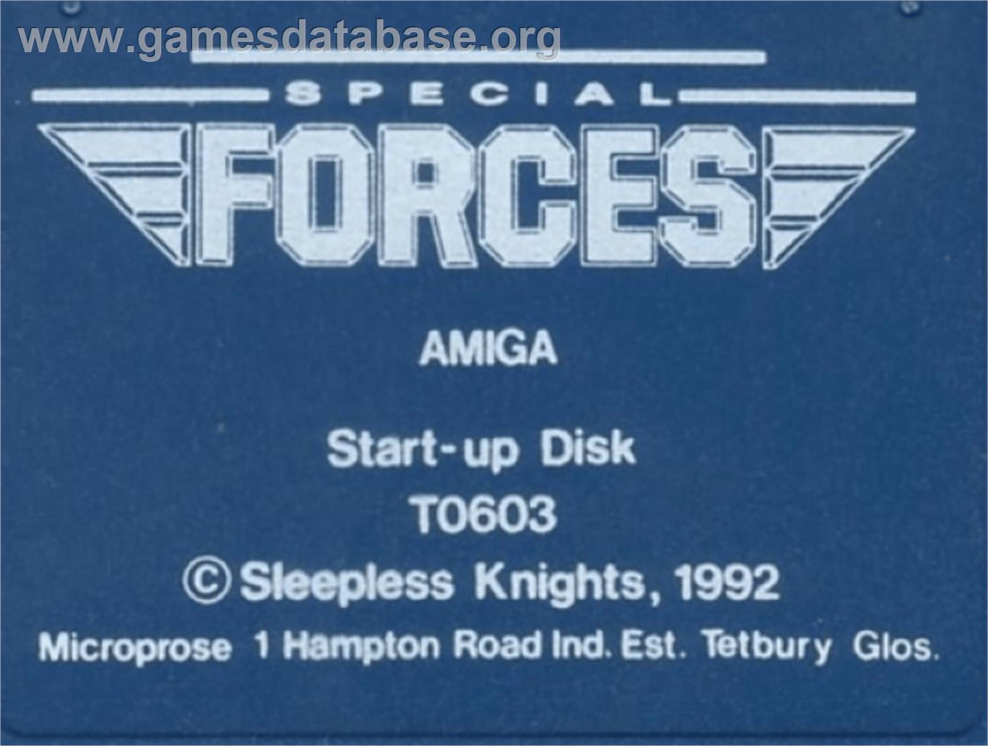 Special Forces - Commodore Amiga - Artwork - Cartridge Top