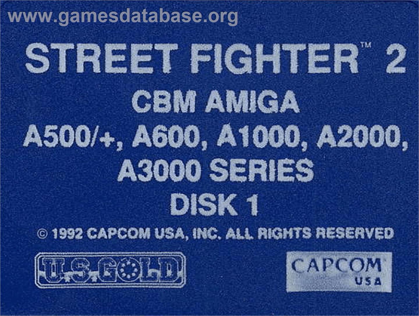 Street Fighter II - The World Warrior - Commodore Amiga - Artwork - Cartridge Top