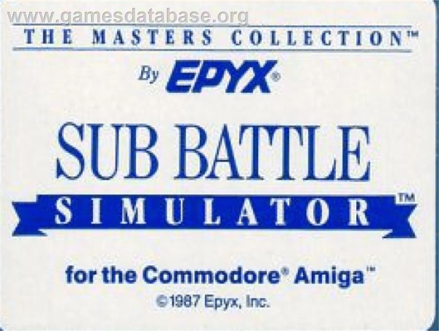 Sub Battle Simulator - Commodore Amiga - Artwork - Cartridge Top