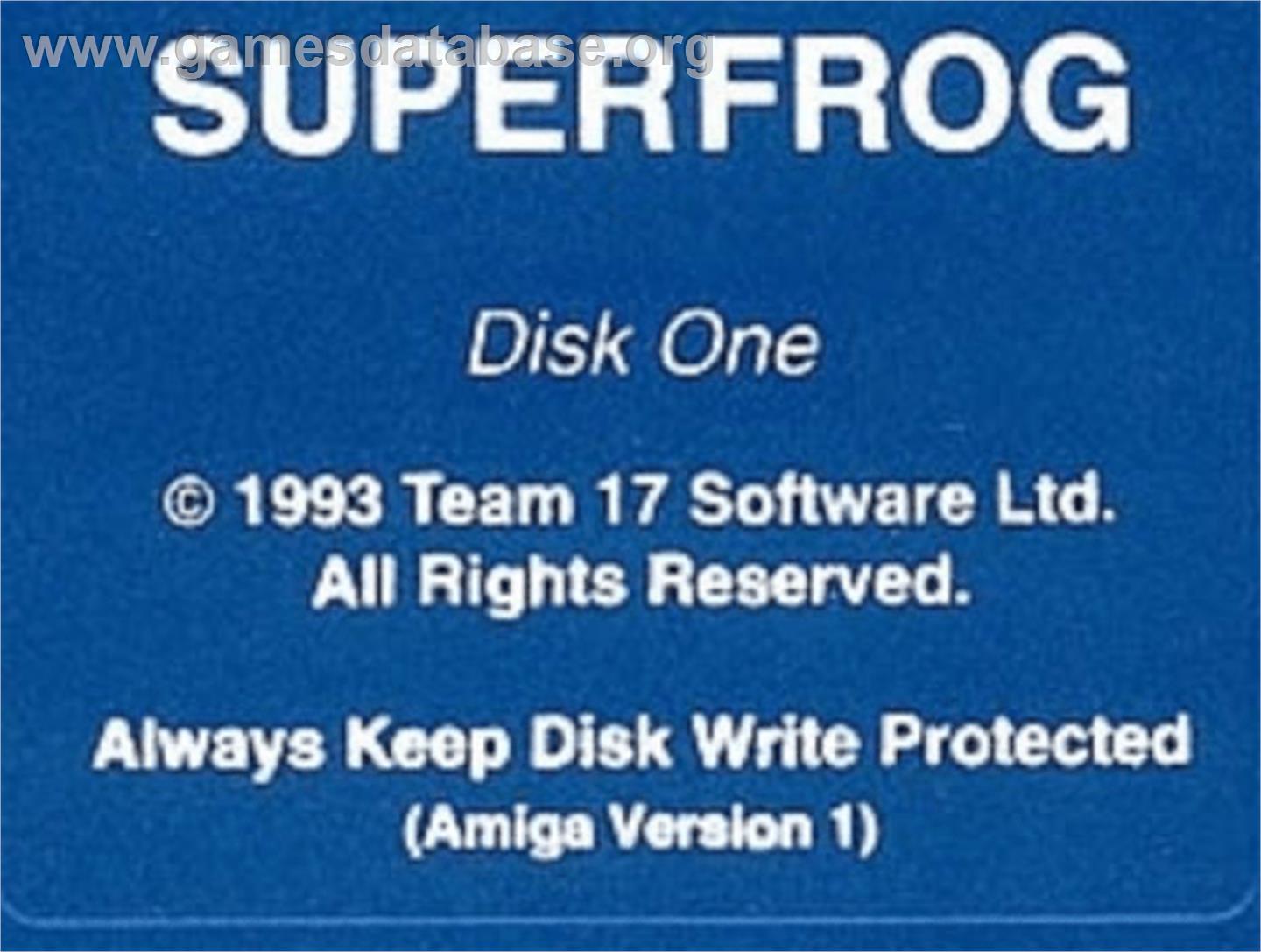 Super Frog - Commodore Amiga - Artwork - Cartridge Top