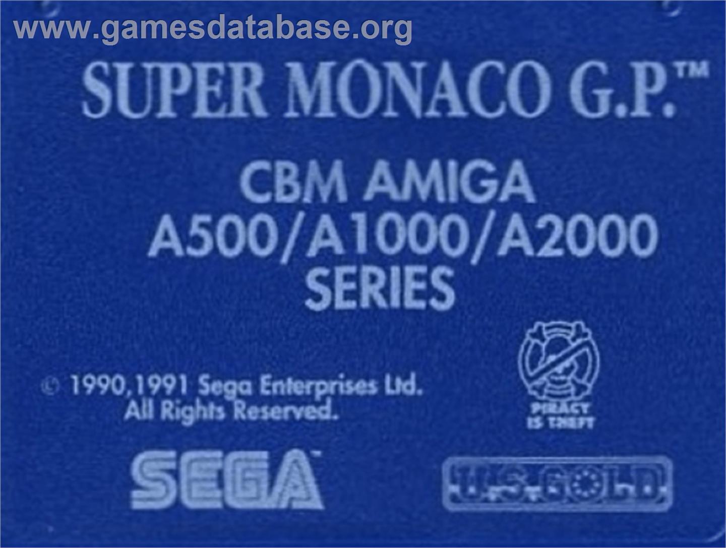 Super Monaco GP - Commodore Amiga - Artwork - Cartridge Top