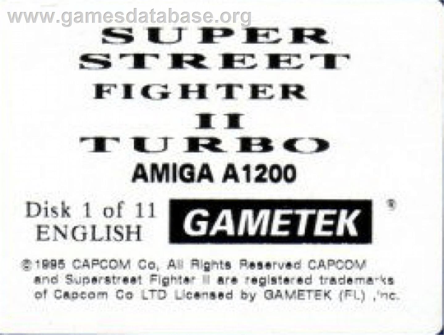 Super Street Fighter II Turbo - Commodore Amiga - Artwork - Cartridge Top