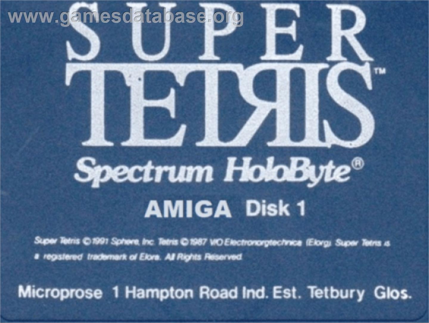 Super Tetris - Commodore Amiga - Artwork - Cartridge Top