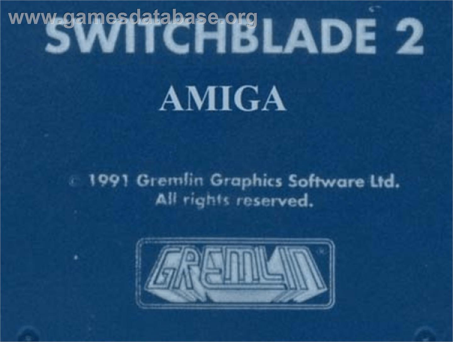 Switchblade 2 - Commodore Amiga - Artwork - Cartridge Top