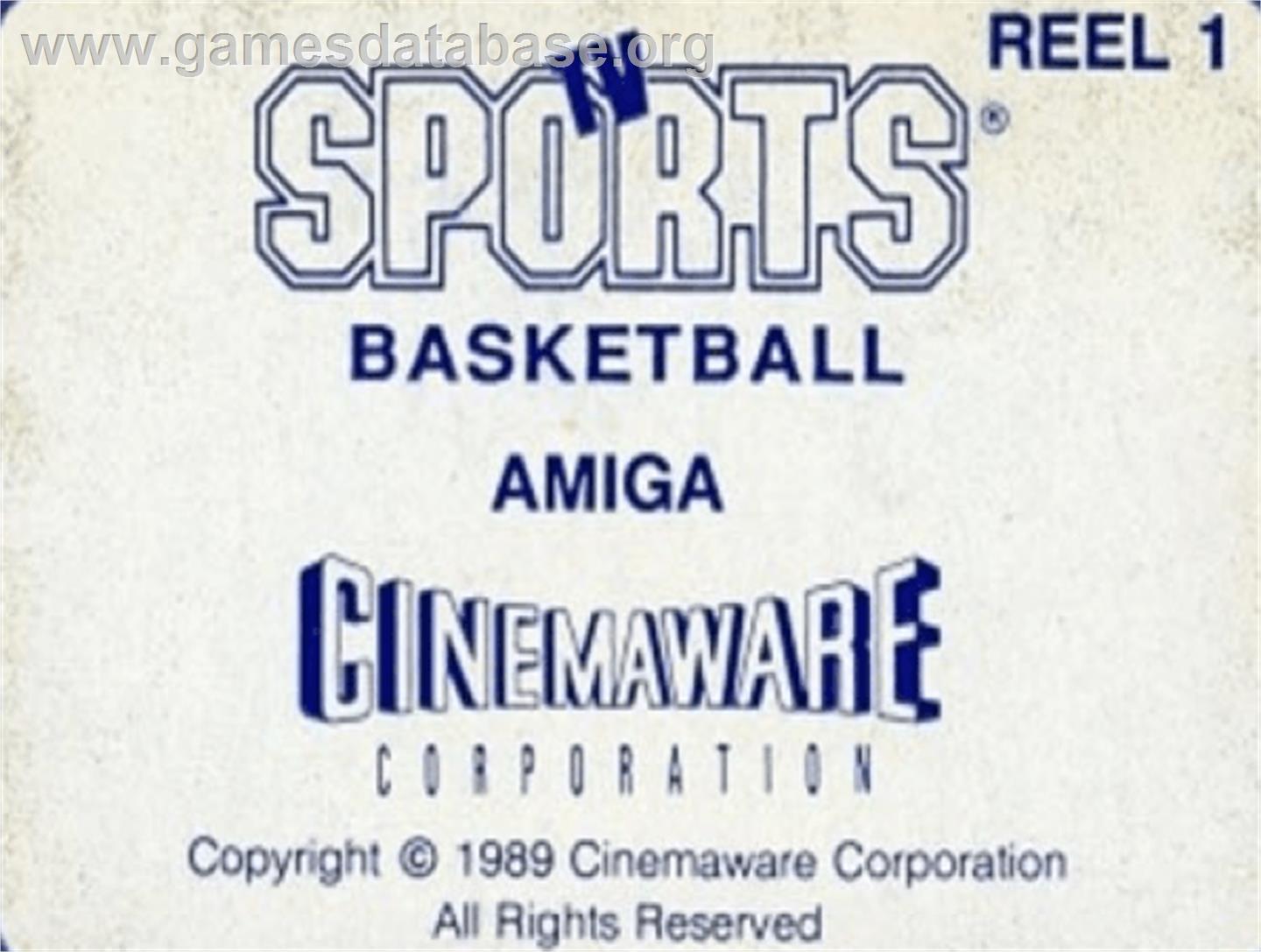 TV Sports: Basketball - Commodore Amiga - Artwork - Cartridge Top