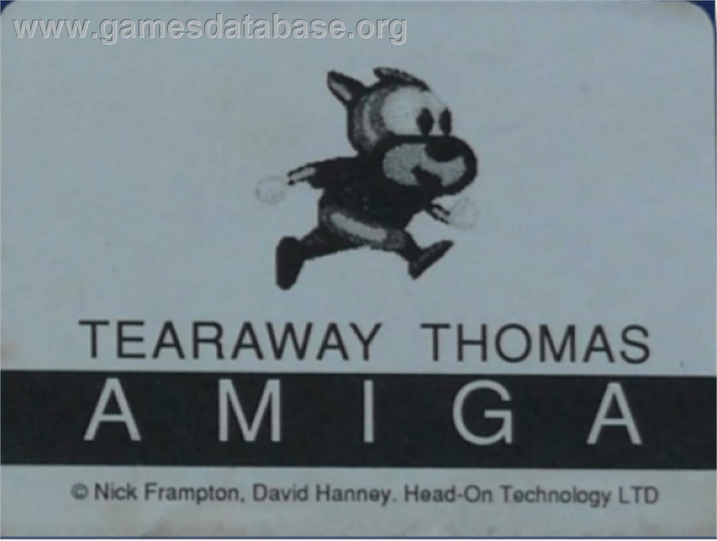 Tearaway Thomas - Commodore Amiga - Artwork - Cartridge Top