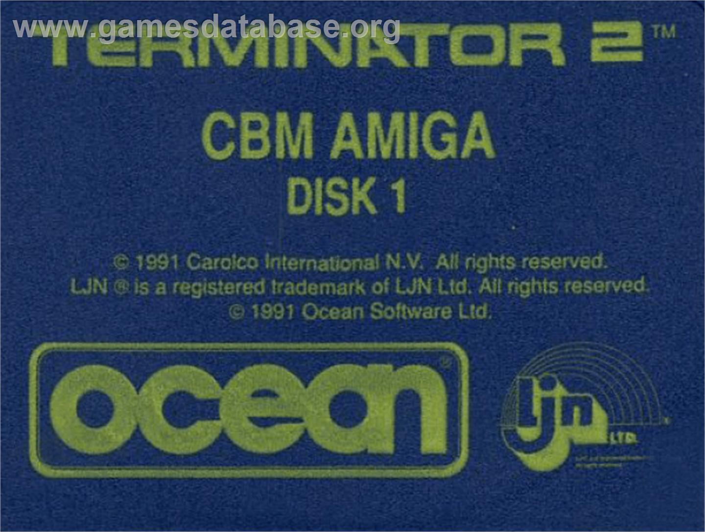 Terminator 2 - Judgment Day - Commodore Amiga - Artwork - Cartridge Top