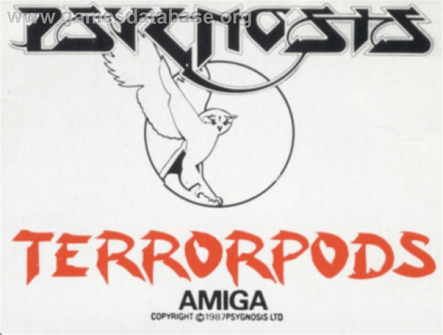 Terrorpods - Commodore Amiga - Artwork - Cartridge Top
