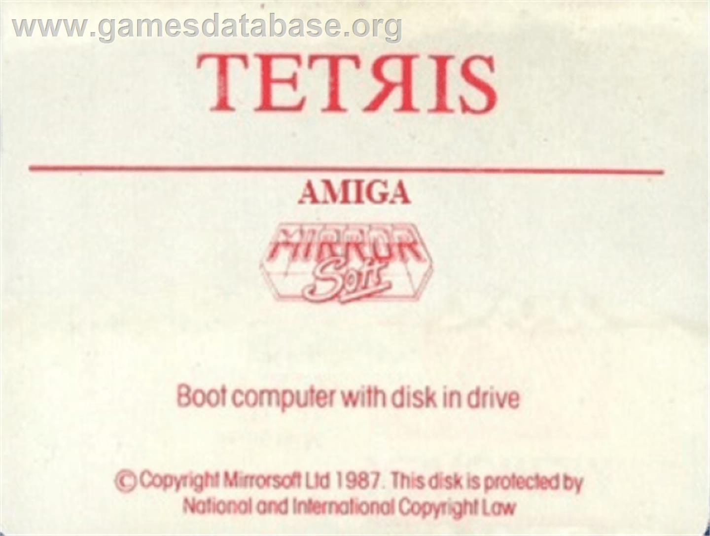 Tetris - Commodore Amiga - Artwork - Cartridge Top