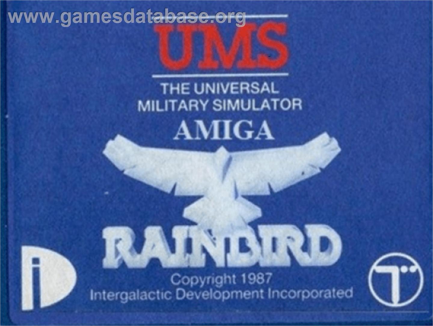 UMS: The Universal Military Simulator - Commodore Amiga - Artwork - Cartridge Top