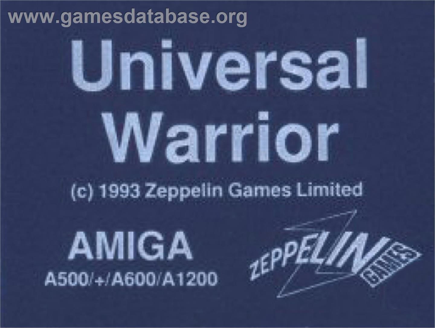 Universal Warrior - Commodore Amiga - Artwork - Cartridge Top