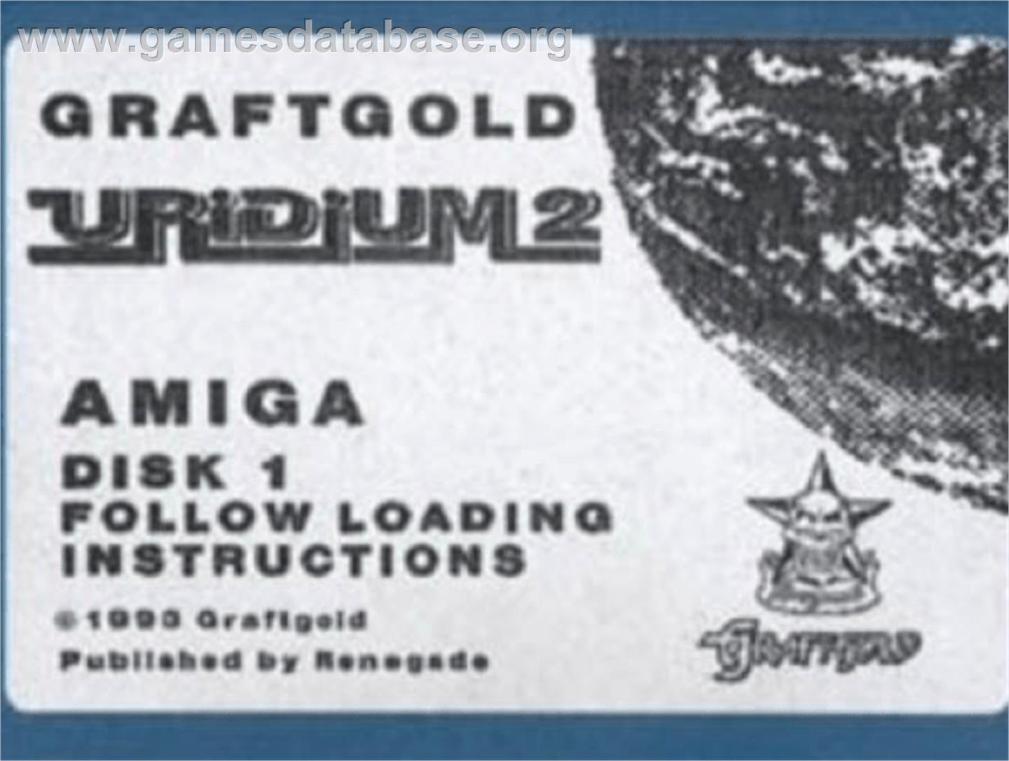 Uridium 2 - Commodore Amiga - Artwork - Cartridge Top