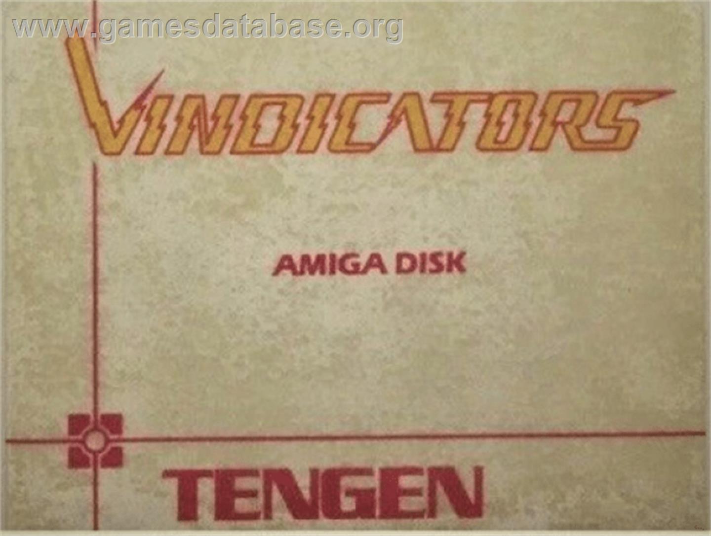 Vindicators - Commodore Amiga - Artwork - Cartridge Top