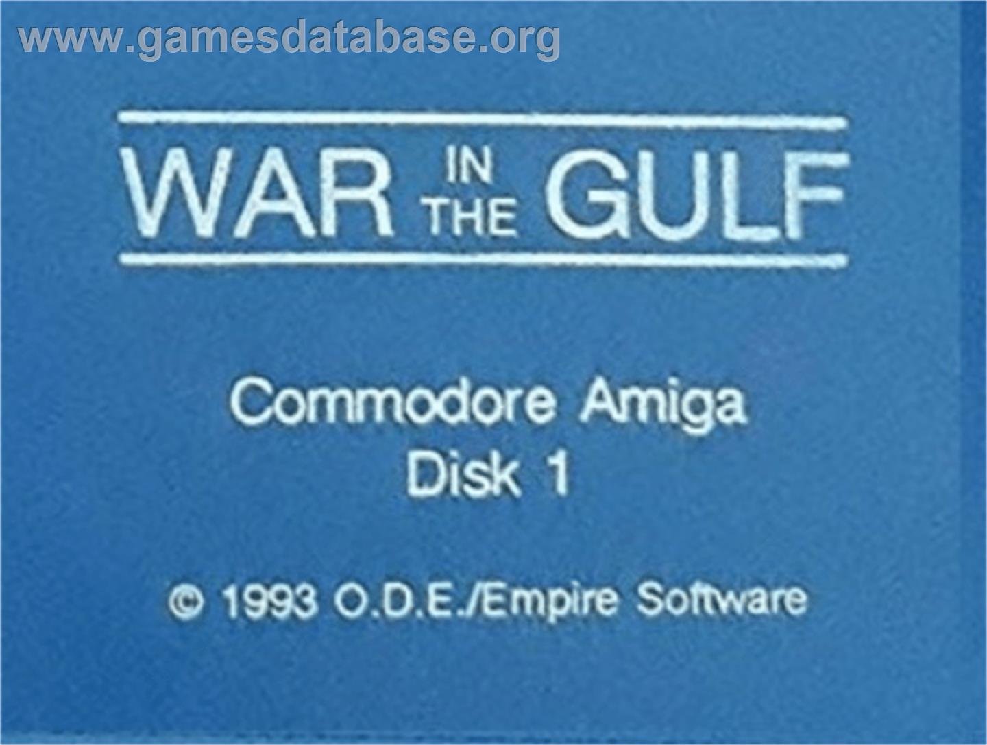 War in the Gulf - Commodore Amiga - Artwork - Cartridge Top