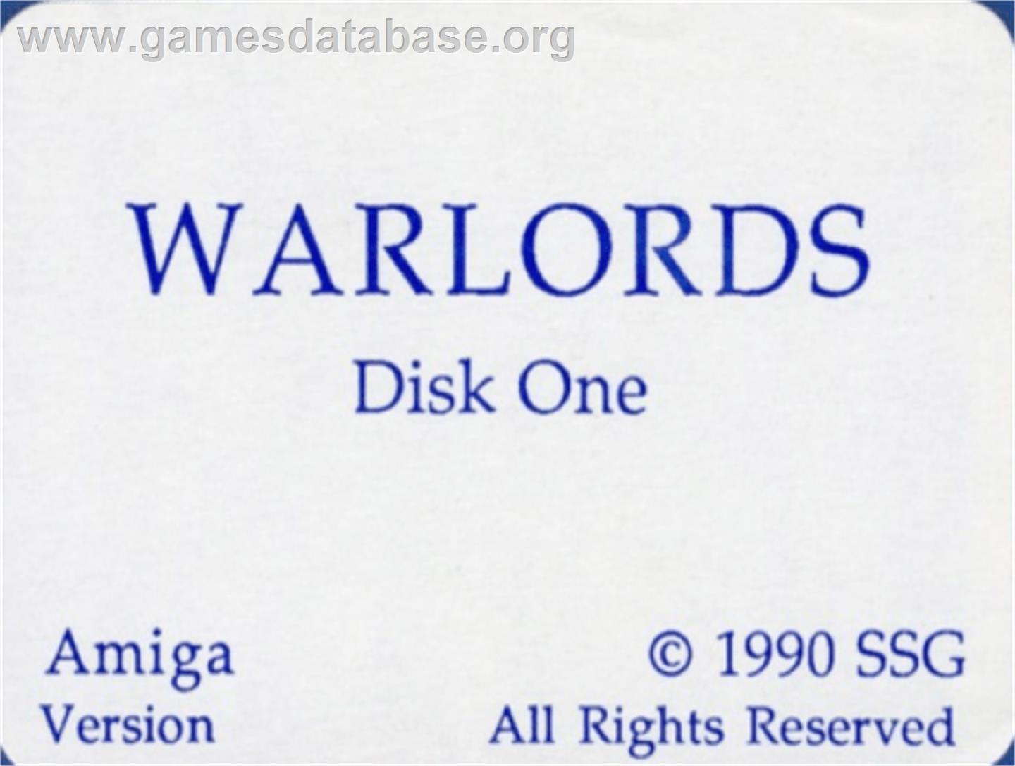 Warlords - Commodore Amiga - Artwork - Cartridge Top