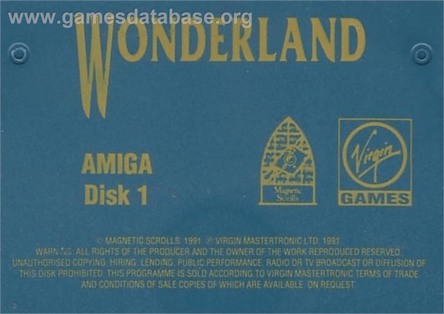 Wonderland - Commodore Amiga - Artwork - Cartridge Top