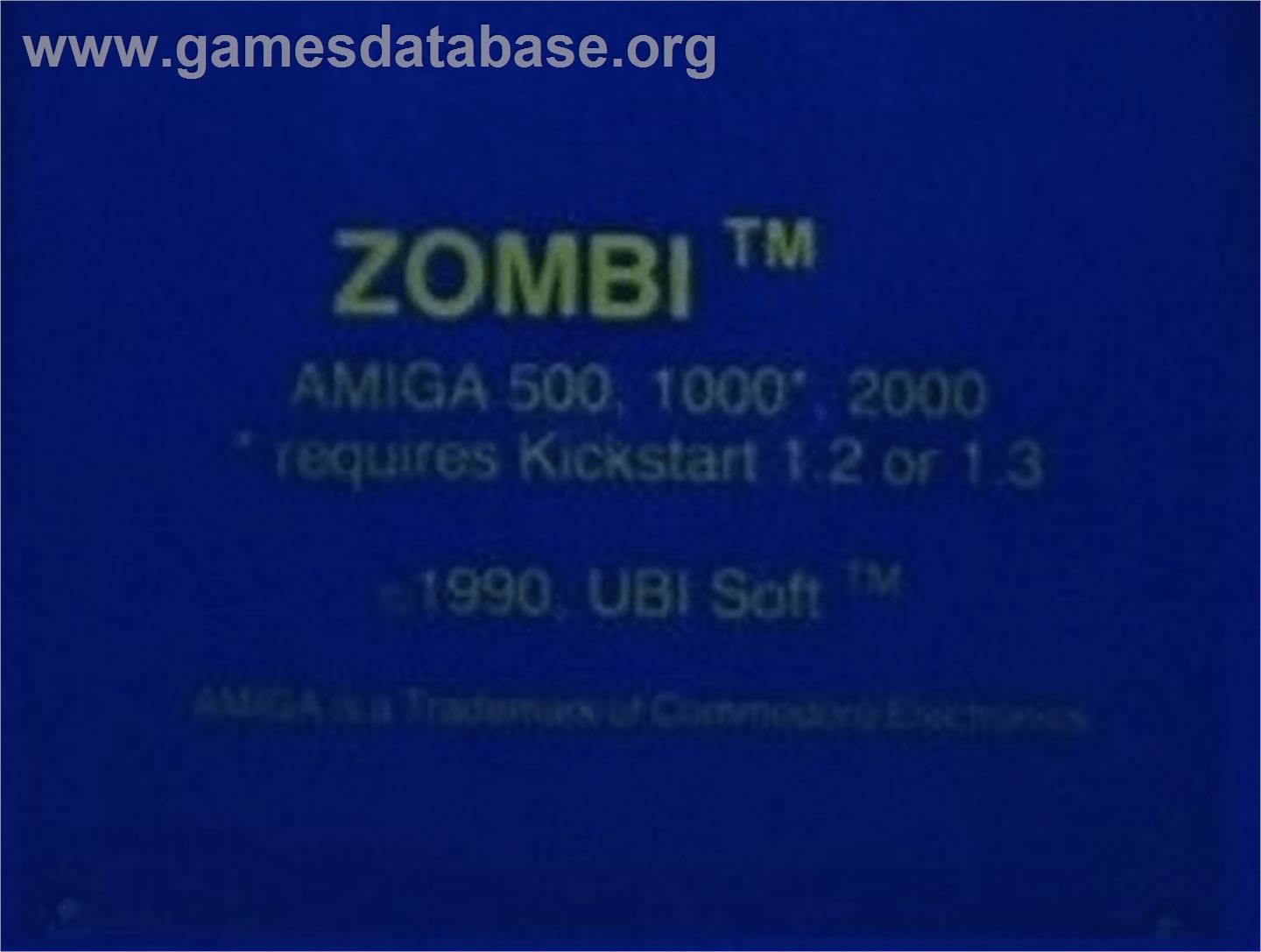 Zombi - Commodore Amiga - Artwork - Cartridge Top