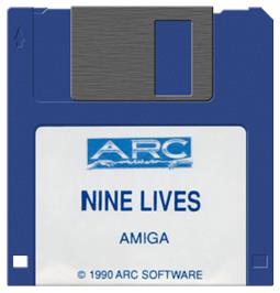 Artwork on the Disc for 9 Lives on the Commodore Amiga.