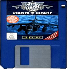 Artwork on the Disc for AV8B Harrier Assault on the Commodore Amiga.