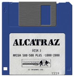 Artwork on the Disc for Alcatraz on the Commodore Amiga.