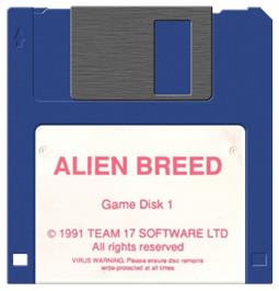 Artwork on the Disc for Alien Breed on the Commodore Amiga.