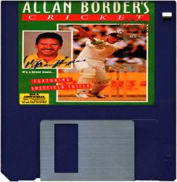 Artwork on the Disc for Allan Border's Cricket on the Commodore Amiga.