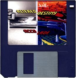 Artwork on the Disc for Altered Destiny on the Commodore Amiga.