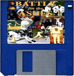 Artwork on the Disc for Battle for the Ashes on the Commodore Amiga.