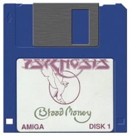 Artwork on the Disc for Blood Money on the Commodore Amiga.