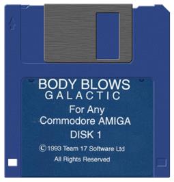 Artwork on the Disc for Body Blows Galactic on the Commodore Amiga.