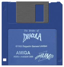Artwork on the Disc for Brides of Dracula on the Commodore Amiga.