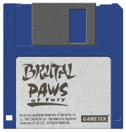 Artwork on the Disc for Brutal: Paws of Fury on the Commodore Amiga.