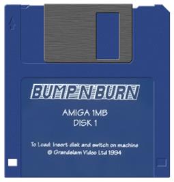 Artwork on the Disc for Bump 'n' Burn on the Commodore Amiga.