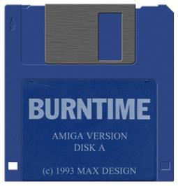Artwork on the Disc for Burntime on the Commodore Amiga.