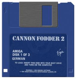 Artwork on the Disc for Cannon Fodder 2 on the Commodore Amiga.