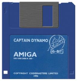 Artwork on the Disc for Captain Dynamo on the Commodore Amiga.