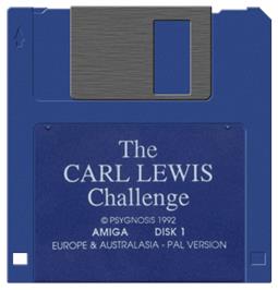 Artwork on the Disc for Carl Lewis Challenge on the Commodore Amiga.