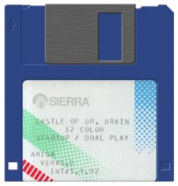 Artwork on the Disc for Castle of Dr. Brain on the Commodore Amiga.