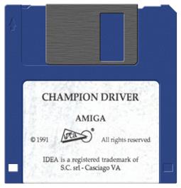 Artwork on the Disc for Champion Driver on the Commodore Amiga.