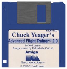 Artwork on the Disc for Chuck Yeager's Advanced Flight Trainer 2.0 on the Commodore Amiga.