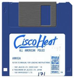 Artwork on the Disc for Cisco Heat: All American Police Car Race on the Commodore Amiga.
