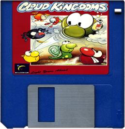 Artwork on the Disc for Cloud Kingdoms on the Commodore Amiga.
