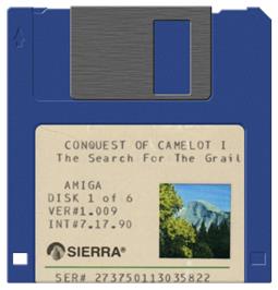 Artwork on the Disc for Conquests of Camelot: The Search for the Grail on the Commodore Amiga.