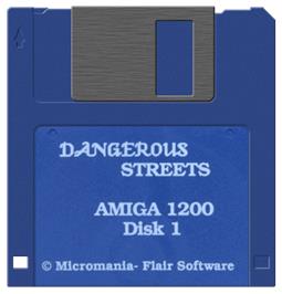 Artwork on the Disc for Dangerous Streets on the Commodore Amiga.