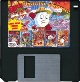Artwork on the Disc for Dizzy's Excellent Adventures on the Commodore Amiga.