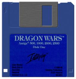 Artwork on the Disc for Dragon Wars on the Commodore Amiga.