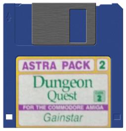 Artwork on the Disc for Dungeon Quest on the Commodore Amiga.
