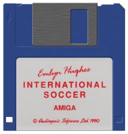 Artwork on the Disc for Emlyn Hughes International Soccer on the Commodore Amiga.