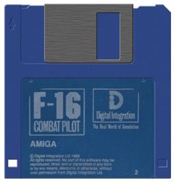 Artwork on the Disc for F-16 Combat Pilot on the Commodore Amiga.