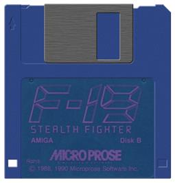 Artwork on the Disc for F-19 Stealth Fighter on the Commodore Amiga.